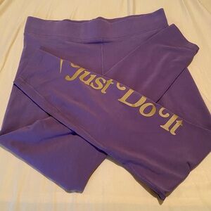 Nike Purple Track Pants with Gold Print